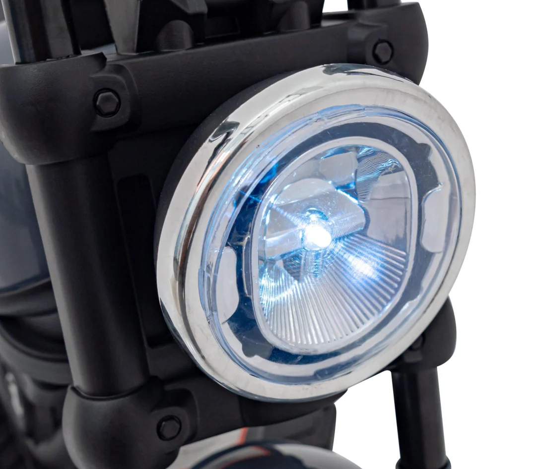 FASTER Chopper Dječji motocikl na baterije, sivi + FM radio + audio ploča + LED motor na akumulator_17