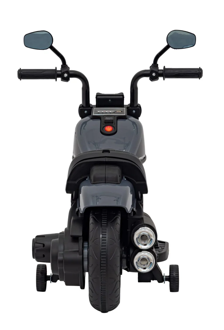 FASTER Chopper Dječji motocikl na baterije, sivi + FM radio + audio ploča + LED motor na akumulator_7