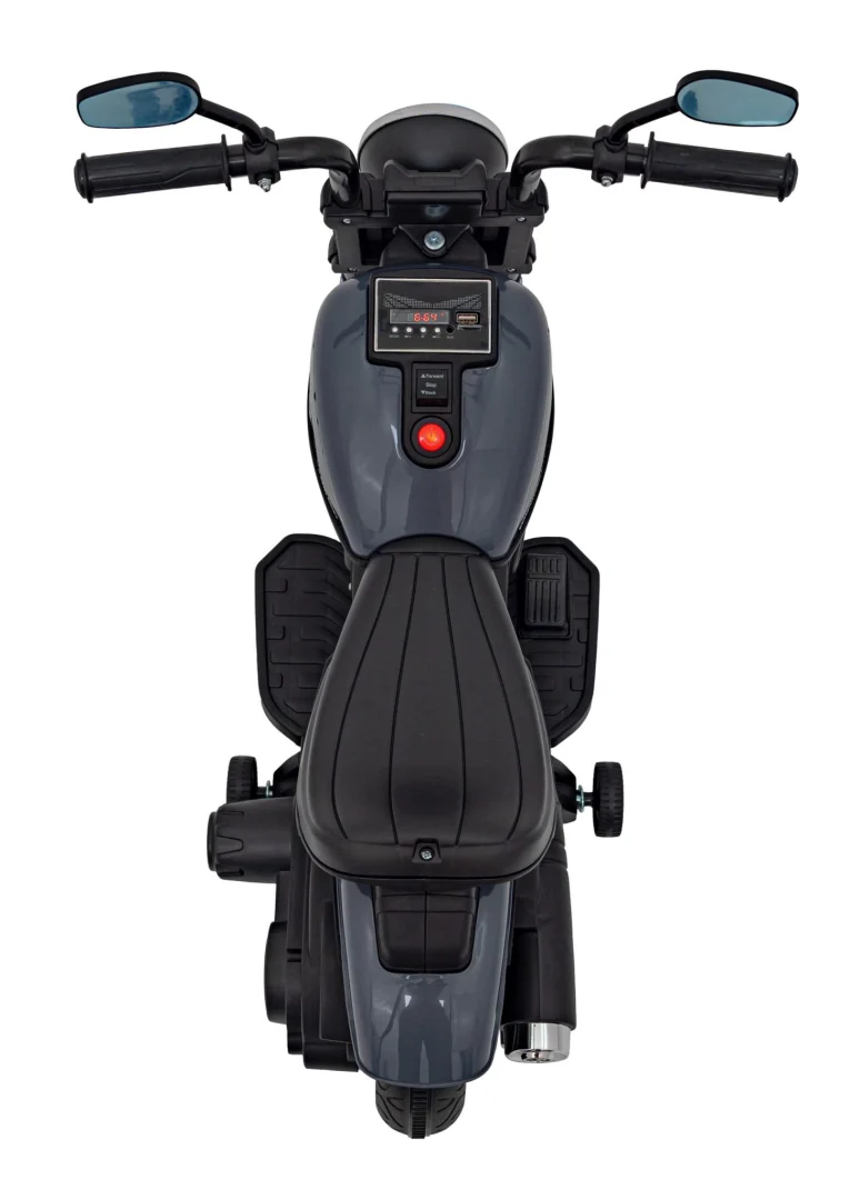 FASTER Chopper Dječji motocikl na baterije, sivi + FM radio + audio ploča + LED motor na akumulator_9