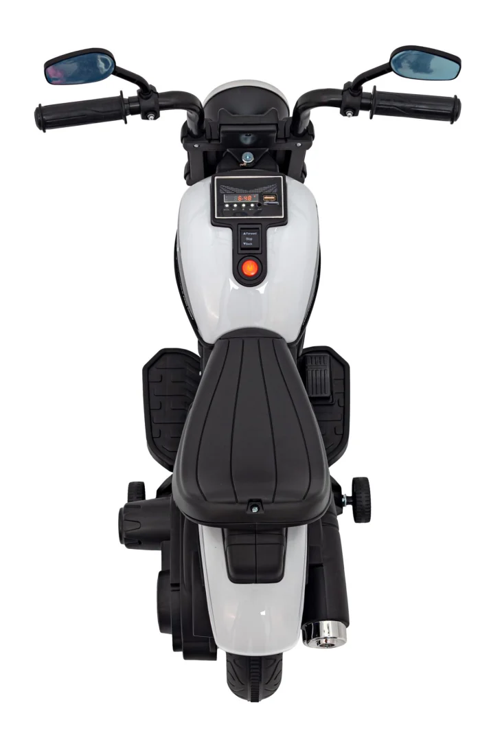 FASTER Chopper baterijski motor za djecu bijeli + FM radio + audio ploča + LED, bijela motor na akumulator_10