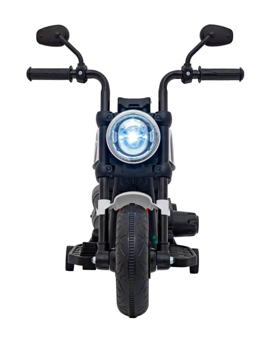 FASTER Chopper baterijski motor za djecu bijeli + FM radio + audio ploča + LED, bijela motor na akumulator_4