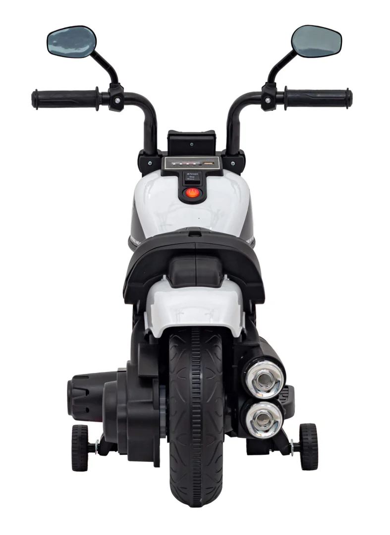 FASTER Chopper baterijski motor za djecu bijeli + FM radio + audio ploča + LED, bijela motor na akumulator_7