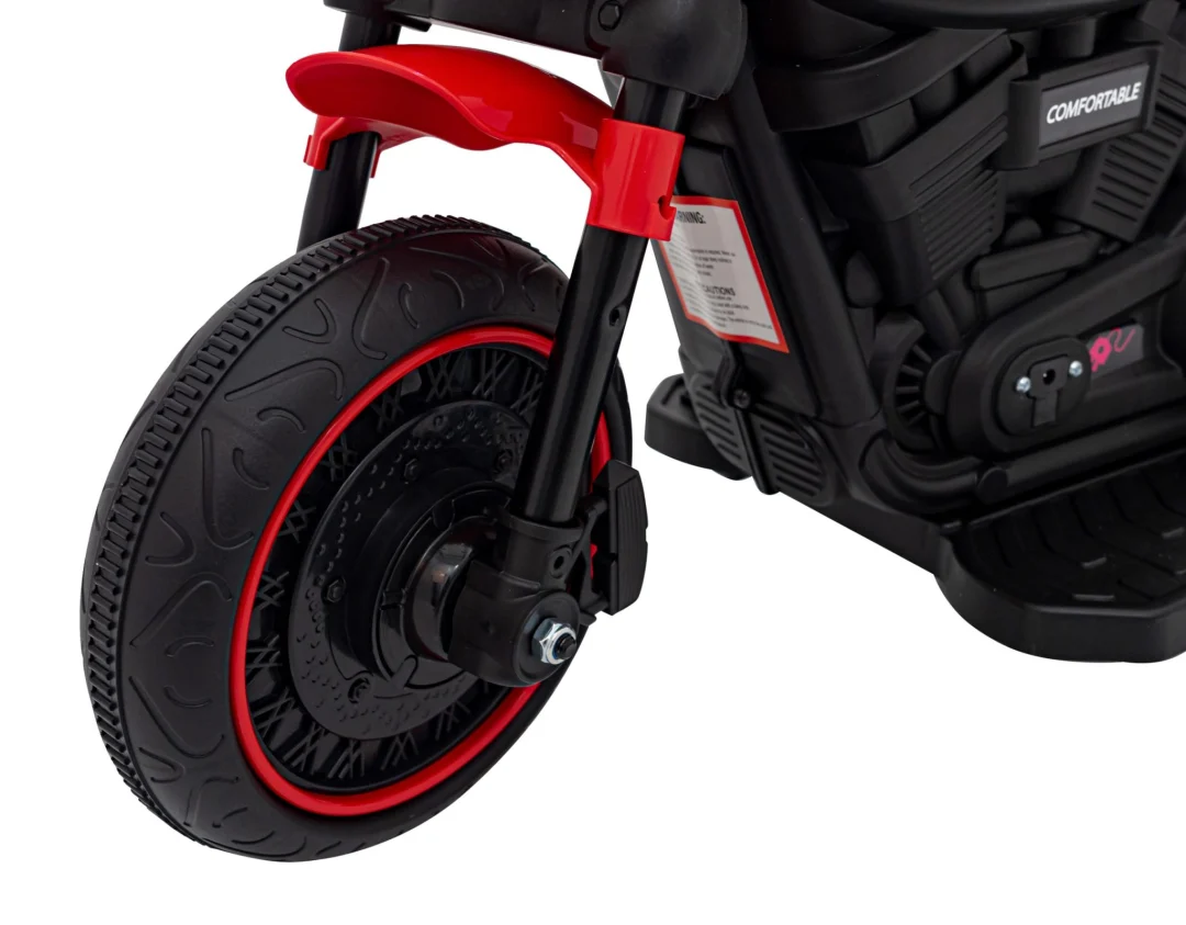 FASTER Chopper baterijski motor za djecu crveni + FM radio + audio ploča + LED, crvena motor na akumulator_12