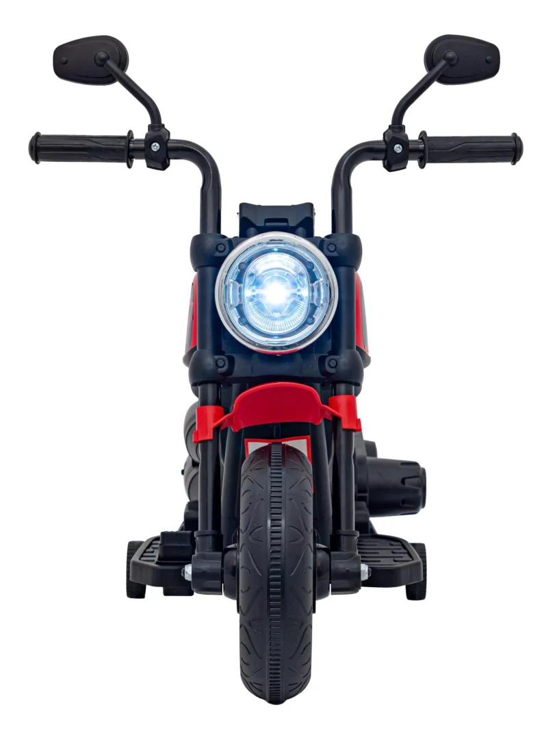 FASTER Chopper baterijski motor za djecu crveni + FM radio + audio ploča + LED, crvena motor na akumulator_4