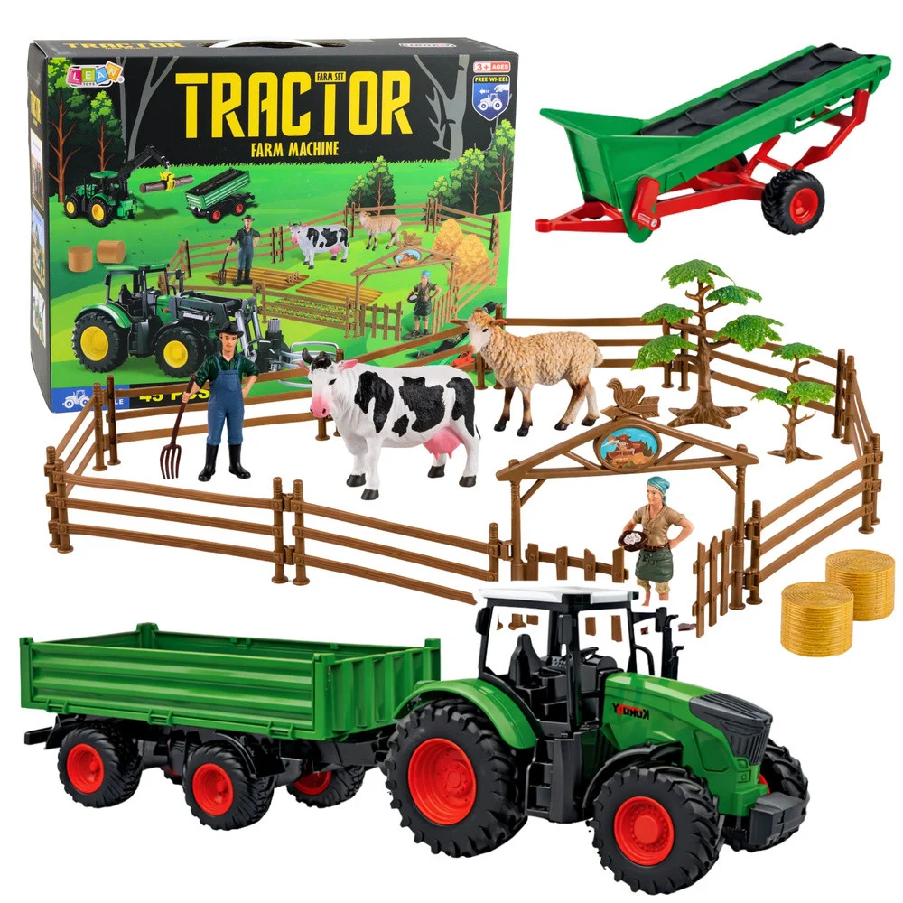 Farma set traktor s prikolicom 45 dijelova_1