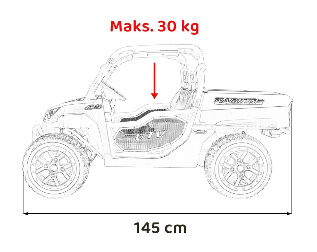 Farmer UTV trkaći kamion na akumulator, crveni_3