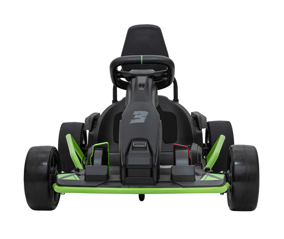 Fast 3 Drift baterijski Gokart za djecu crni + Drift funkcija + 2x150W motora + LED radio + sigurnosni pojasevi, crna auto na akumulator_4