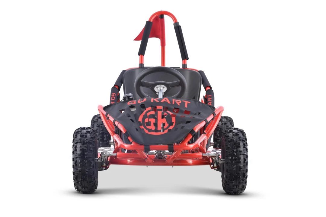 Fast Dragon baterijski karting crveni 30 km/h + motor od 1000 W + kotači na napuhavanje + podešavanje sjedala + sigurnosni pojasevi, crvena motor na akumulator_2