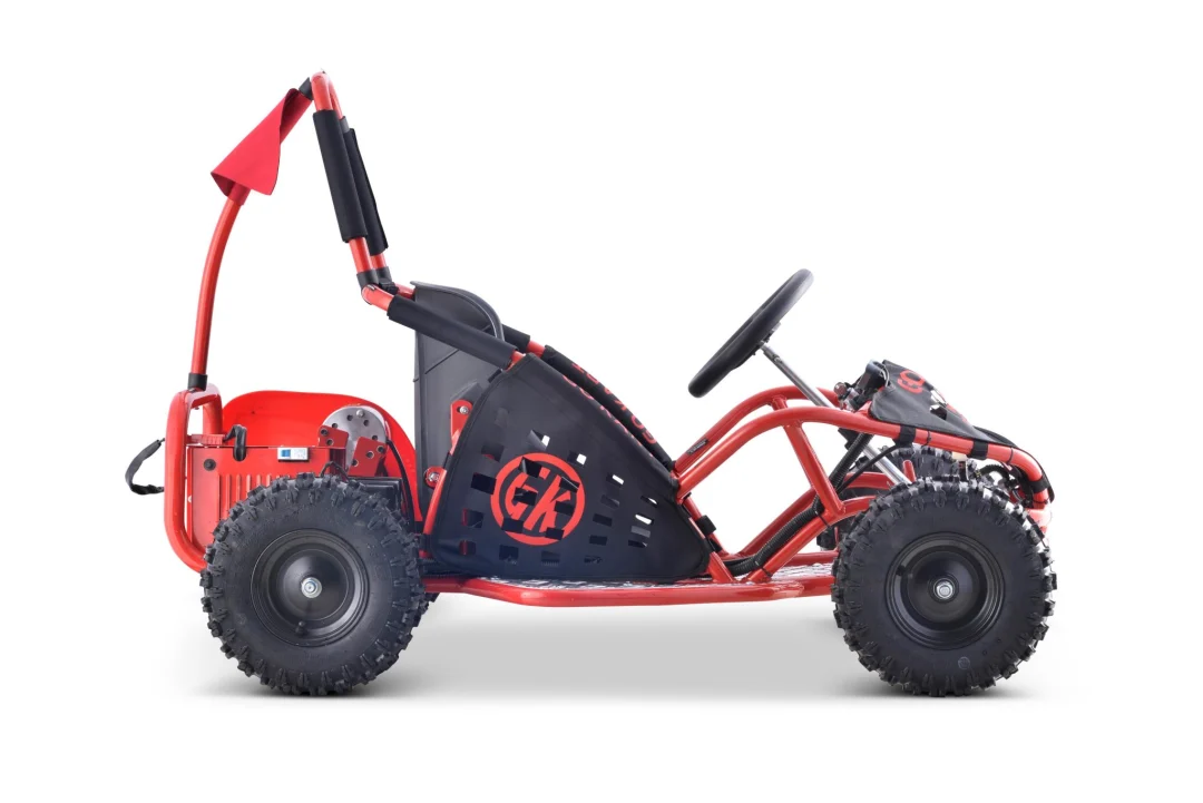 Fast Dragon baterijski karting crveni 30 km/h + motor od 1000 W + kotači na napuhavanje + podešavanje sjedala + sigurnosni pojasevi, crvena motor na akumulator_4