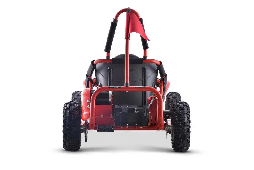 Fast Dragon baterijski karting crveni 30 km/h + motor od 1000 W + kotači na napuhavanje + podešavanje sjedala + sigurnosni pojasevi, crvena motor na akumulator_6