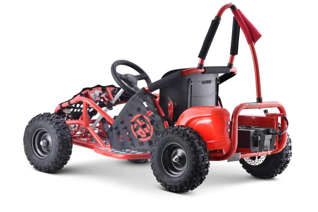 Fast Dragon baterijski karting crveni 30 km/h + motor od 1000 W + kotači na napuhavanje + podešavanje sjedala + sigurnosni pojasevi, crvena motor na akumulator_7