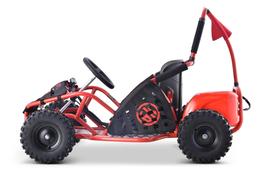 Fast Dragon baterijski karting crveni 30 km/h + motor od 1000 W + kotači na napuhavanje + podešavanje sjedala + sigurnosni pojasevi, crvena motor na akumulator_8
