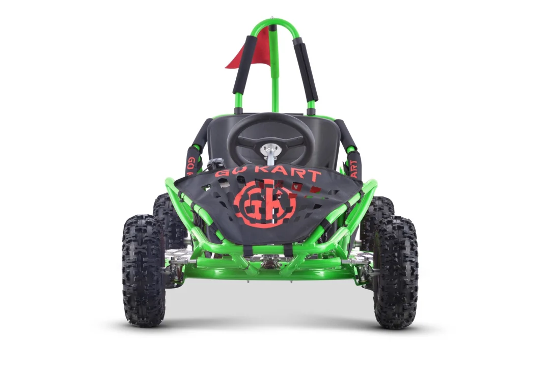 Fast Dragon baterijski karting zeleni 30 km/h + motor od 1000 W + kotači na napuhavanje + podešavanje sjedala + sigurnosni pojasevi, zelena motor na akumulator_2