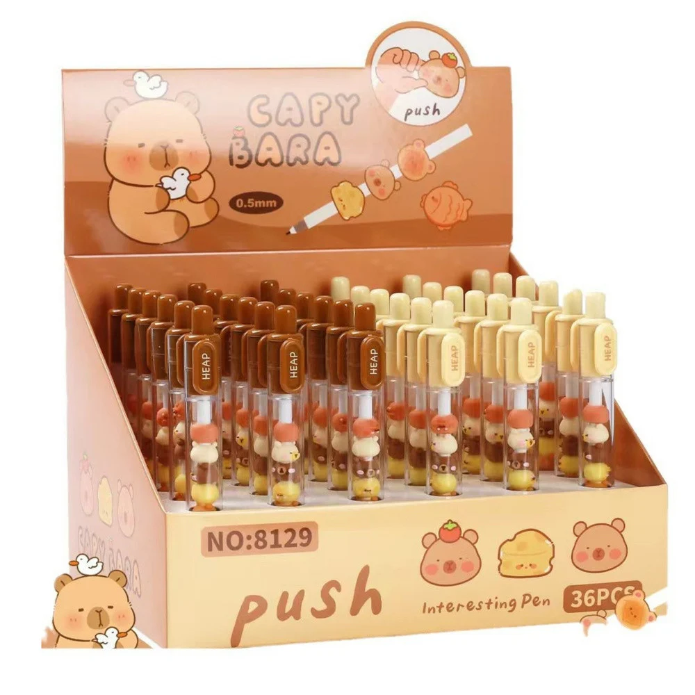 Figurica Capybara kemijska olovka smeđa bež crna s punjenjem_4