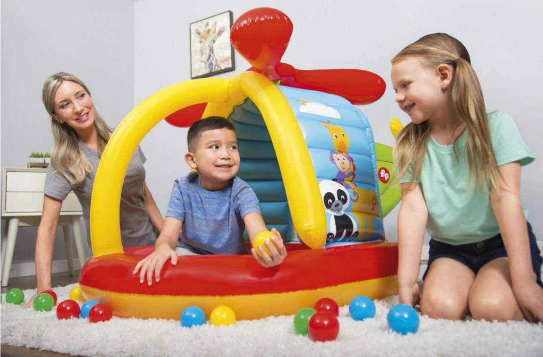 Fisher-Price Napuhavano igralište za djecu Bazen Helikopter BESTWAY 155x102x91cm + Loptice_3