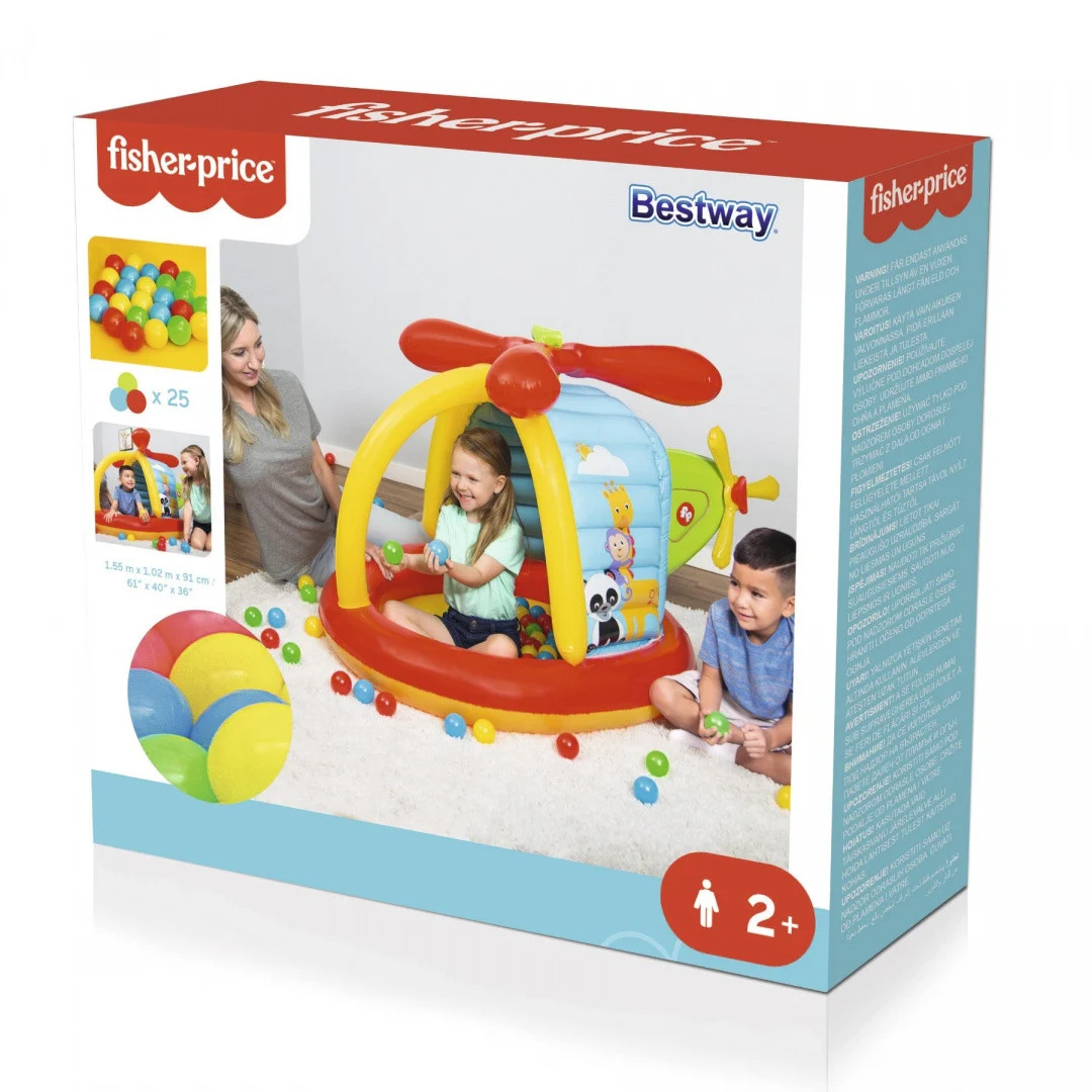 Fisher-Price Napuhavano igralište za djecu Bazen Helikopter BESTWAY 155x102x91cm + Loptice_8