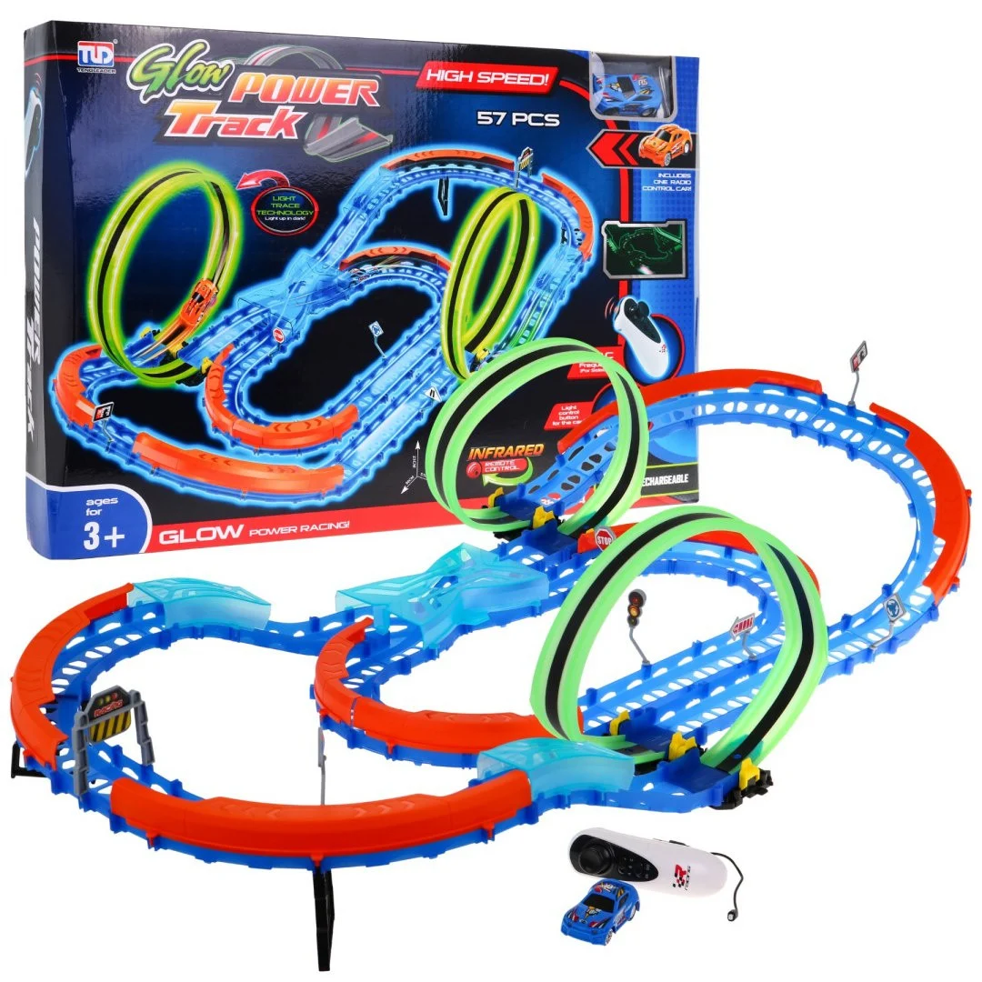 Fluorescentna trkaća staza 57 dijelova + LED auto_1