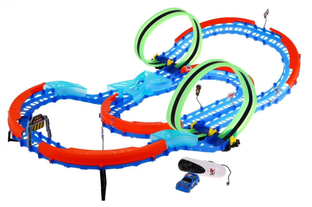 Fluorescentna trkaća staza 57 dijelova + LED auto_2