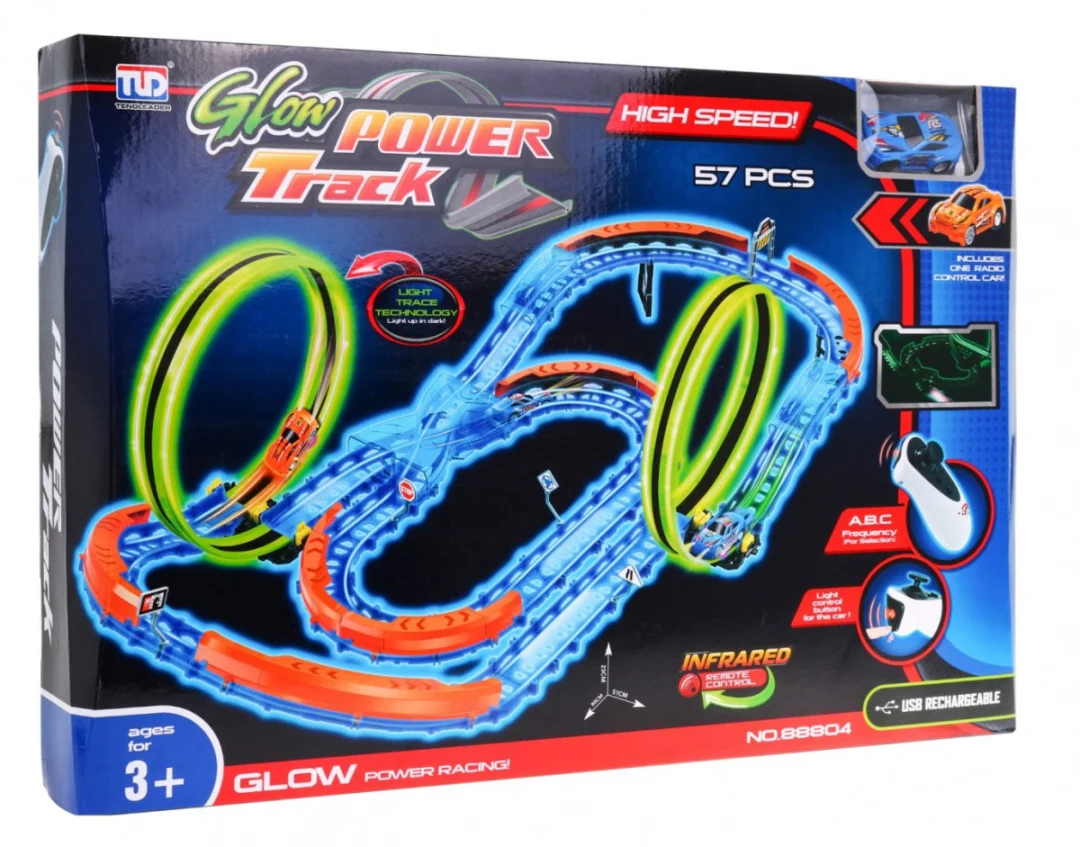 Fluorescentna trkaća staza 57 dijelova + LED auto_5