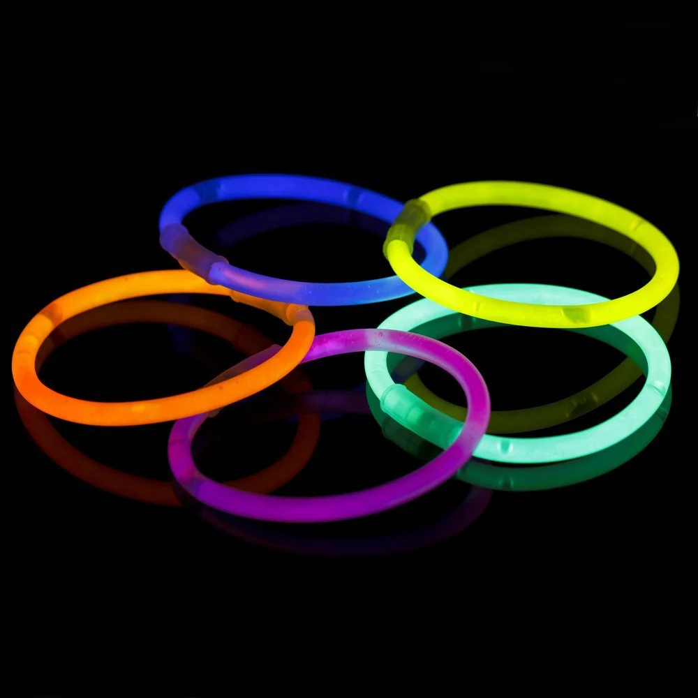 Fluorescentne trake za glavu, 100 komada, mnogo boja, svijetle u mraku_3