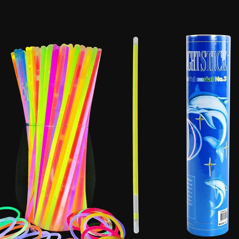 Fluorescentne trake za glavu, 100 komada, mnogo boja, svijetle u mraku_4