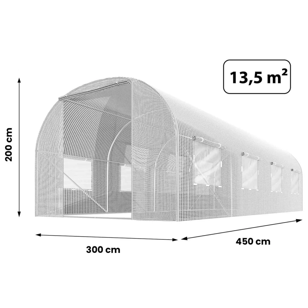 Folija za vrtni tunel 3x4,5m (13,5m2) bijela Plonos_5