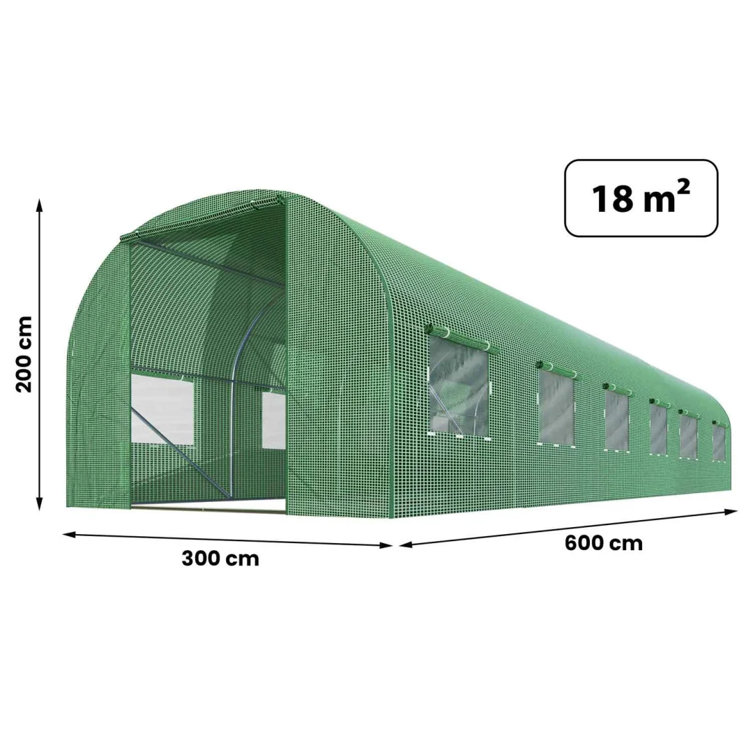 Folija za vrtni tunel 3x6m (18m2) Plonos, zelena, var. 4976-F_5