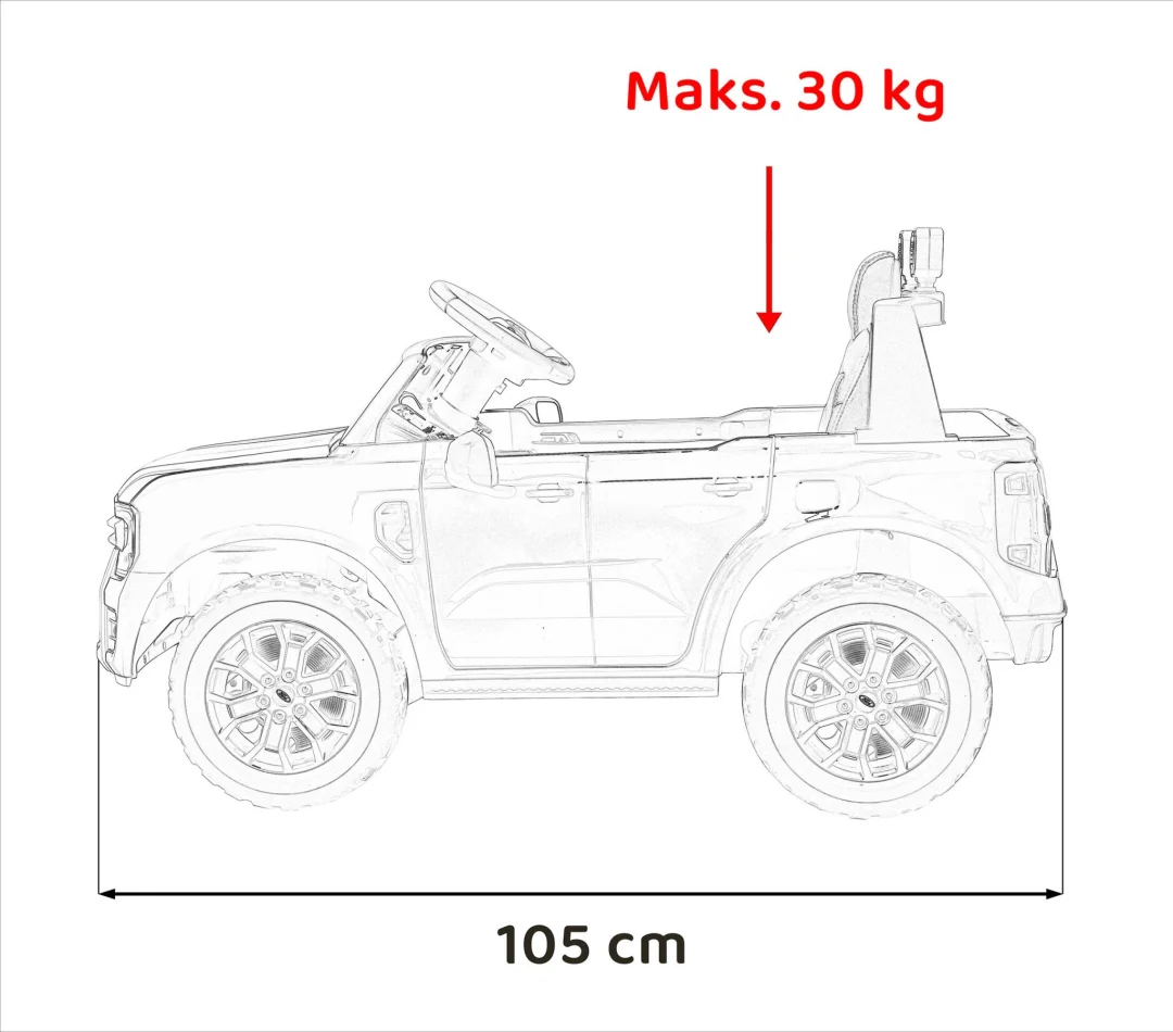 Ford Ranger LIFT na akumulator žuti_6