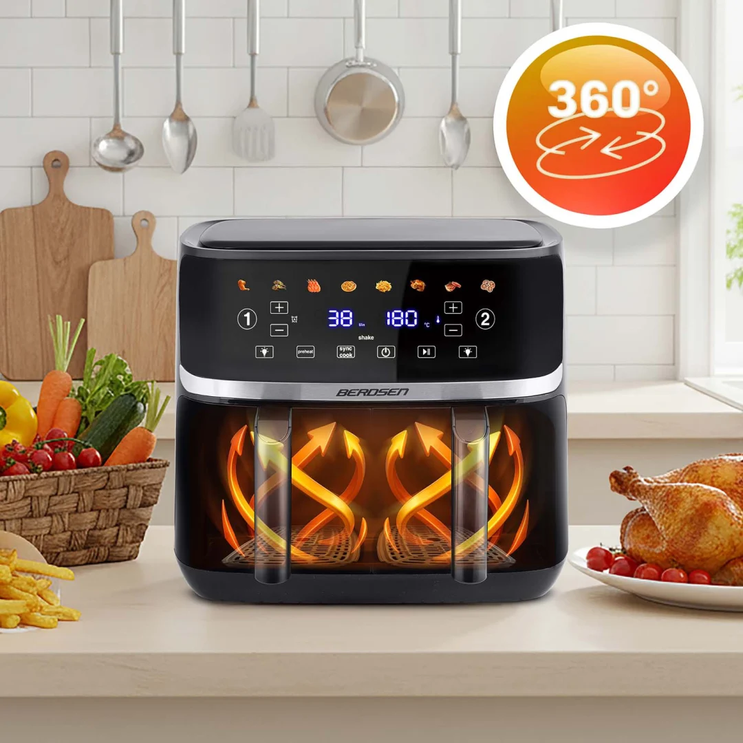 Friteza na vrući zrak 10,2 l dvostruka komora Berdsen BD-657 1700 W crni_14