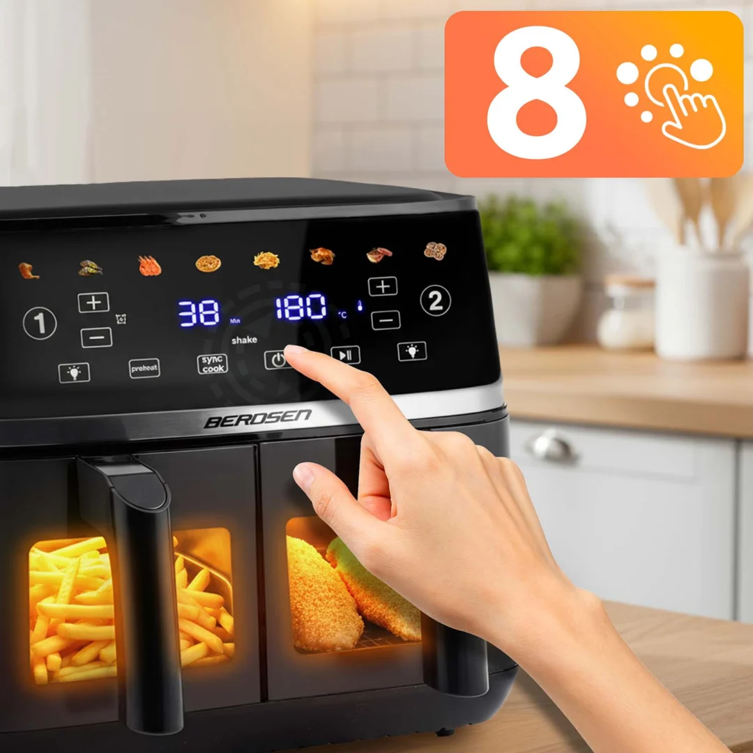 Friteza na vrući zrak 10,2 l dvostruka komora Berdsen BD-657 1700 W crni_6