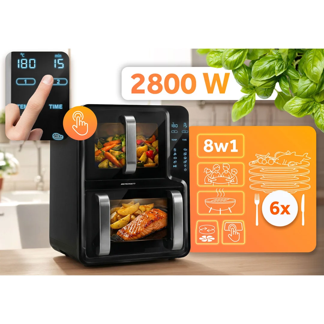 Friteza na vrući zrak 12 l dvostruka komora Berdsen BD-664 2800 W_3