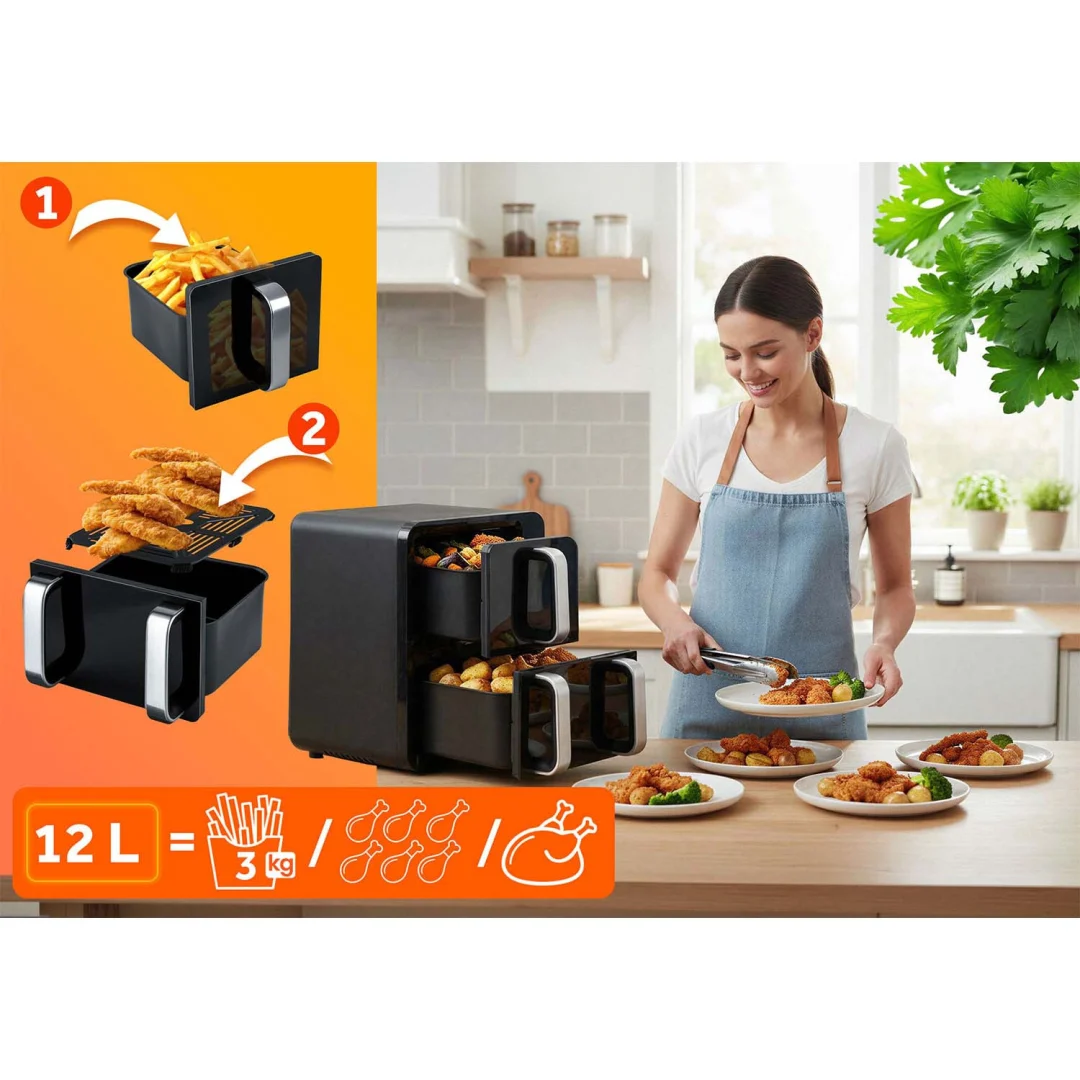 Friteza na vrući zrak 12 l dvostruka komora Berdsen BD-664 2800 W_4