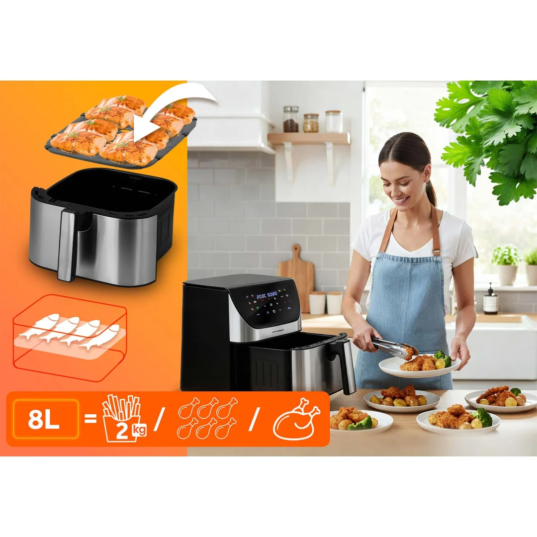 Friteza na vrući zrak 8 l Berdsen BD-659 1700 W srebrni_7