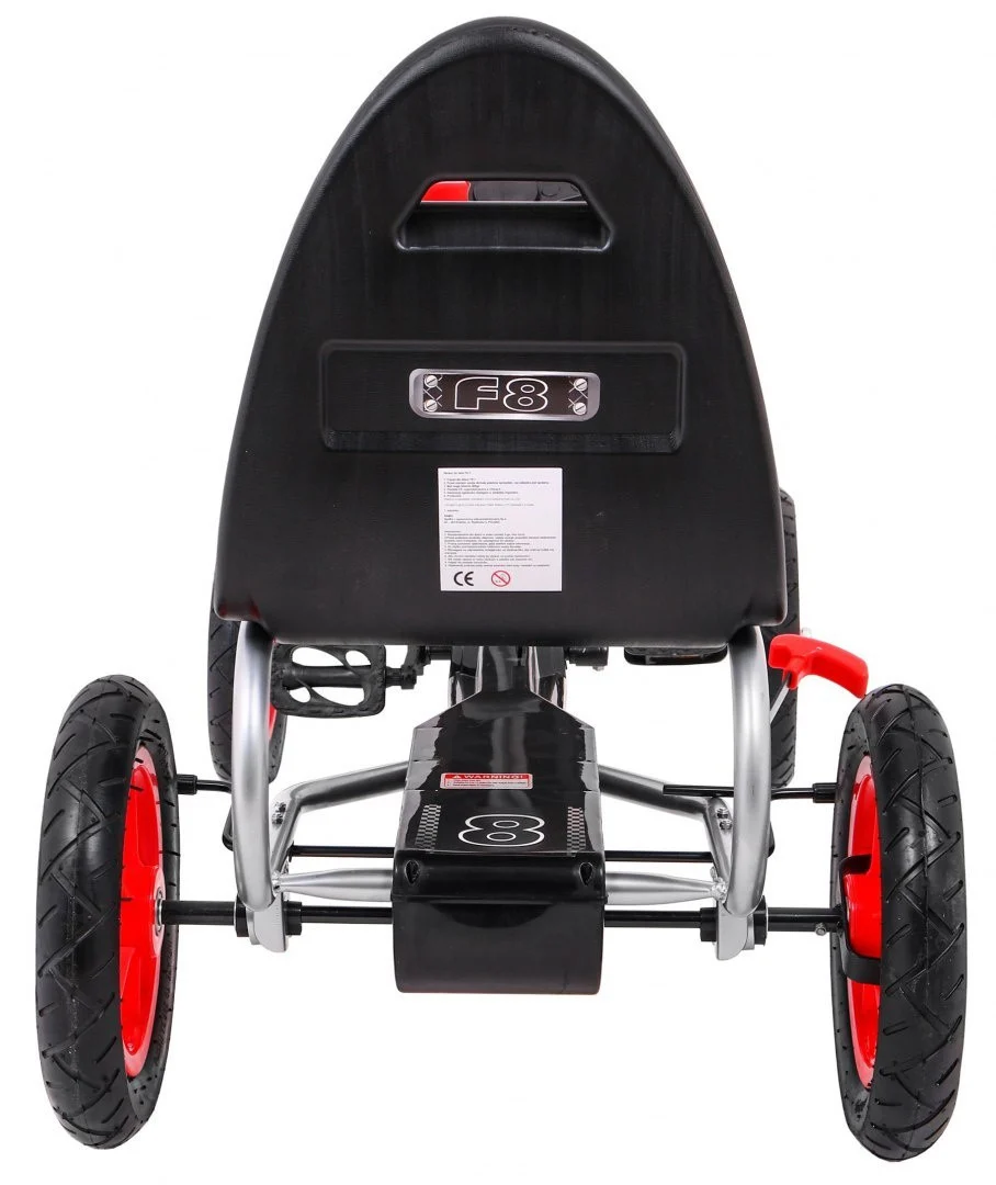 Full Ahead AIR pedalni go-kart za djecu 3+ crveni + podesivo sjedalo + napuhani kotači + ručna kočnica_7