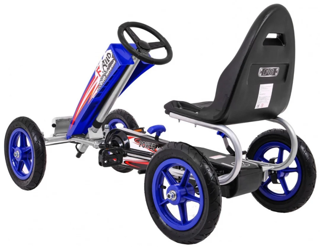 Full Ahead AIR pedalni go-kart za djecu 3+ plavi + podesivo sjedalo + napuhani kotači + ručna kočnica_5