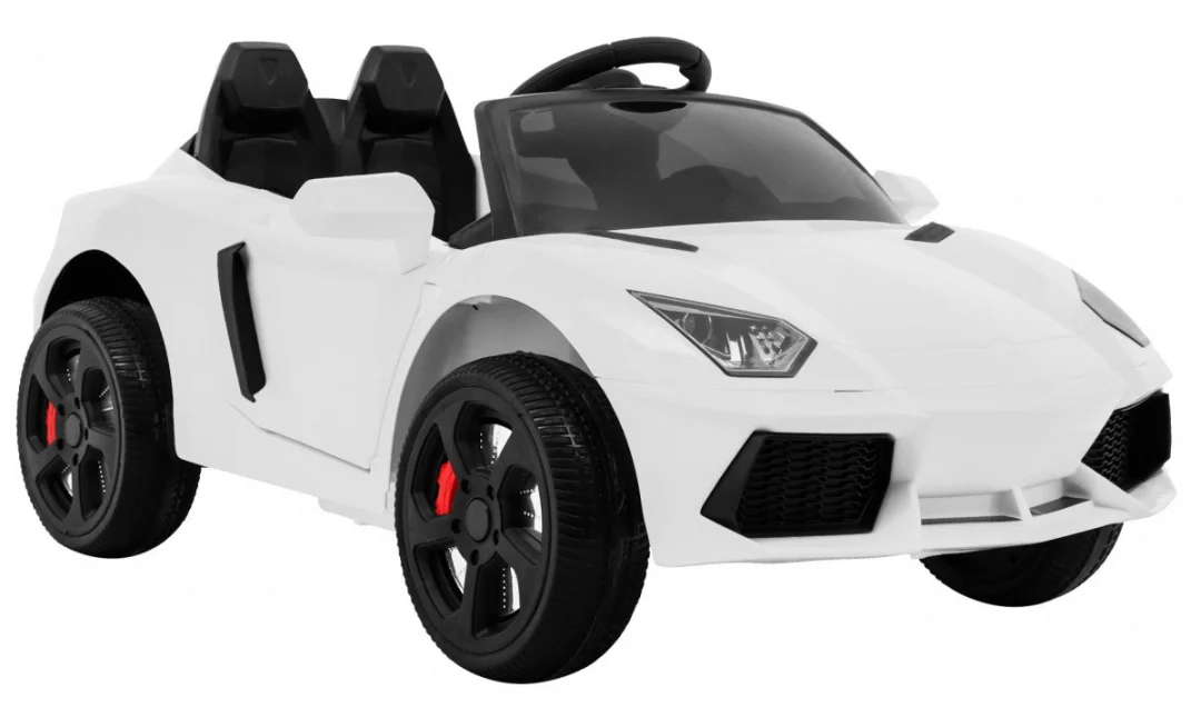 Future dječji automobil na baterije bijeli + daljinski upravljač + spori start + MP3 USB + LED, bijela_10