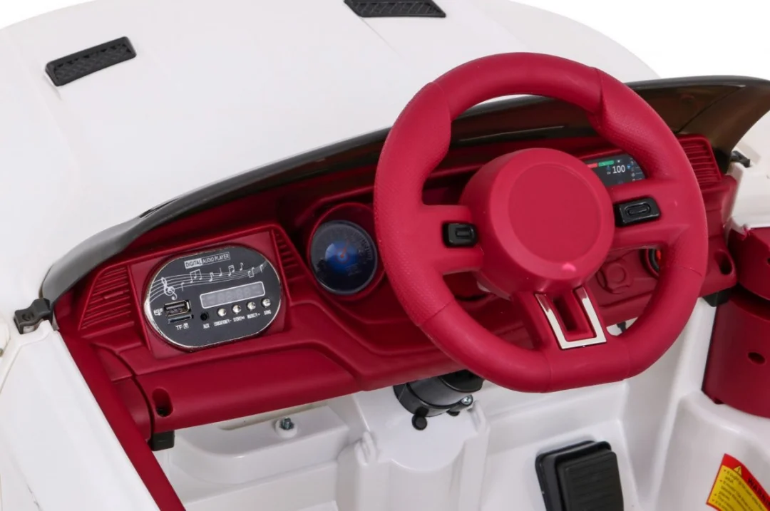 GT Sport automobil na baterije za djecu bijeli + daljinski upravljač + spori start + prtljažnik + MP3 LED, bijela_10