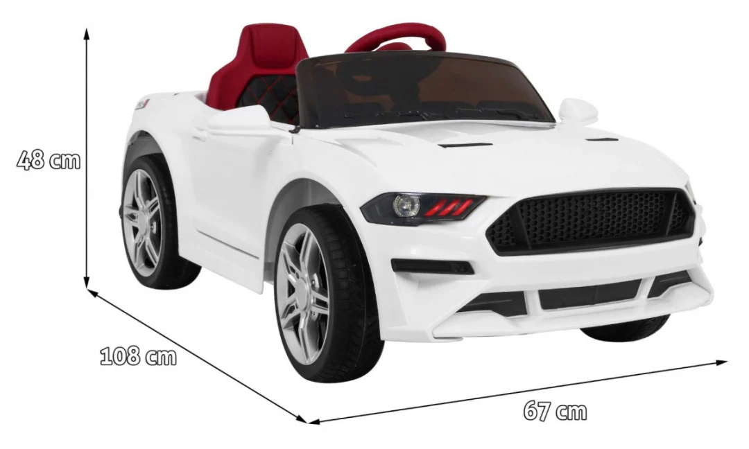 GT Sport automobil na baterije za djecu bijeli + daljinski upravljač + spori start + prtljažnik + MP3 LED, bijela_2
