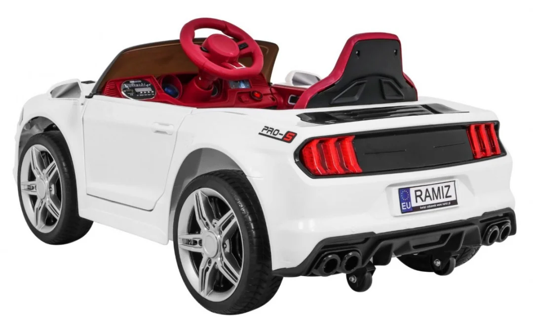 GT Sport automobil na baterije za djecu bijeli + daljinski upravljač + spori start + prtljažnik + MP3 LED, bijela_5
