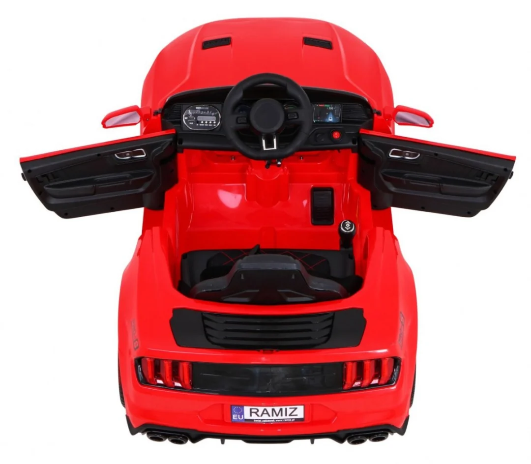 GT Sport automobil na baterije za djecu crveni + daljinski upravljač + spori start + prtljažnik + MP3 LED, crvena_10