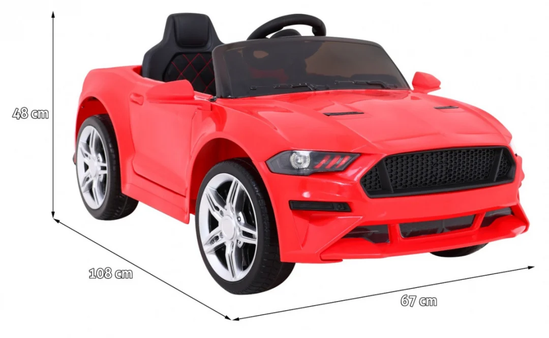 GT Sport automobil na baterije za djecu crveni + daljinski upravljač + spori start + prtljažnik + MP3 LED, crvena_2