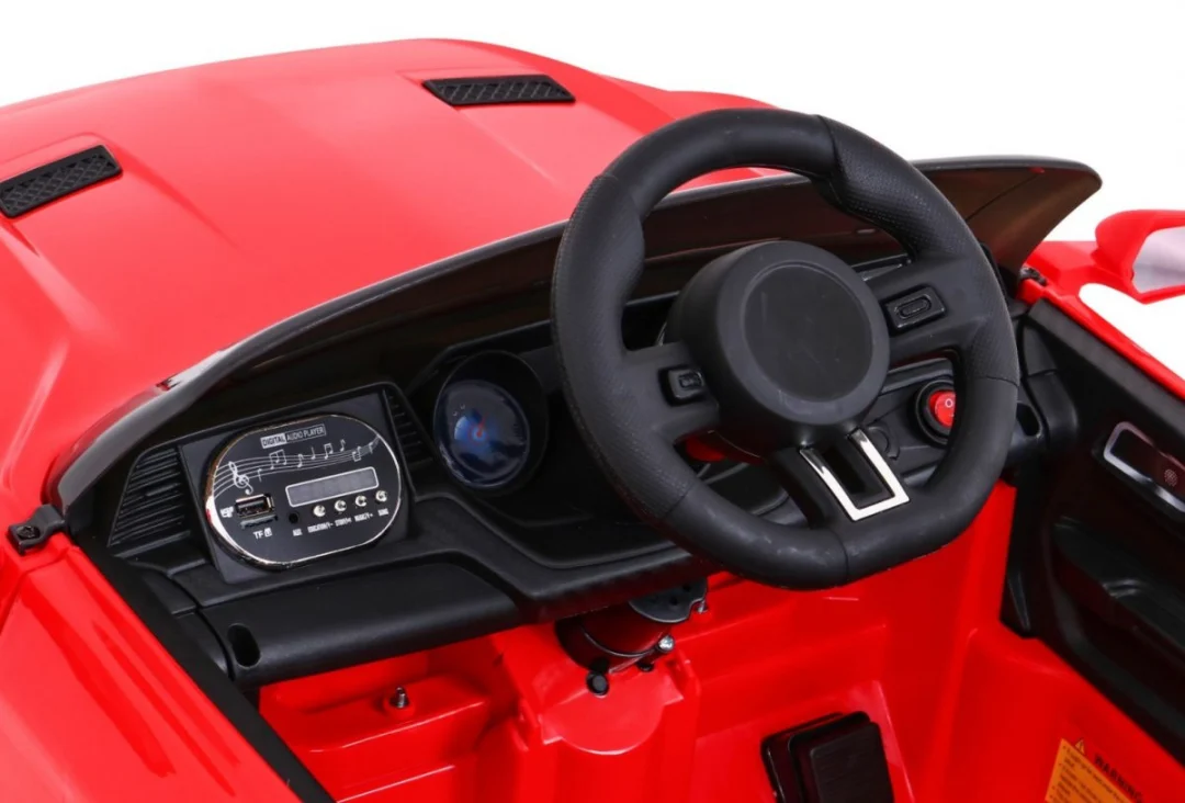 GT Sport automobil na baterije za djecu crveni + daljinski upravljač + spori start + prtljažnik + MP3 LED, crvena_9