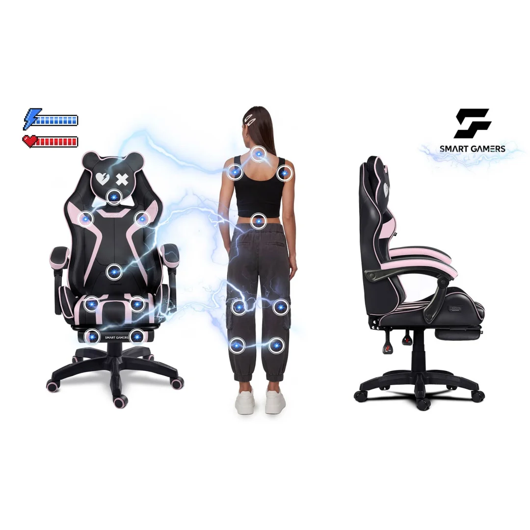 Gaming stolica Sofotel Specter, okretna, s osloncem za noge, siva, var. 242903_3