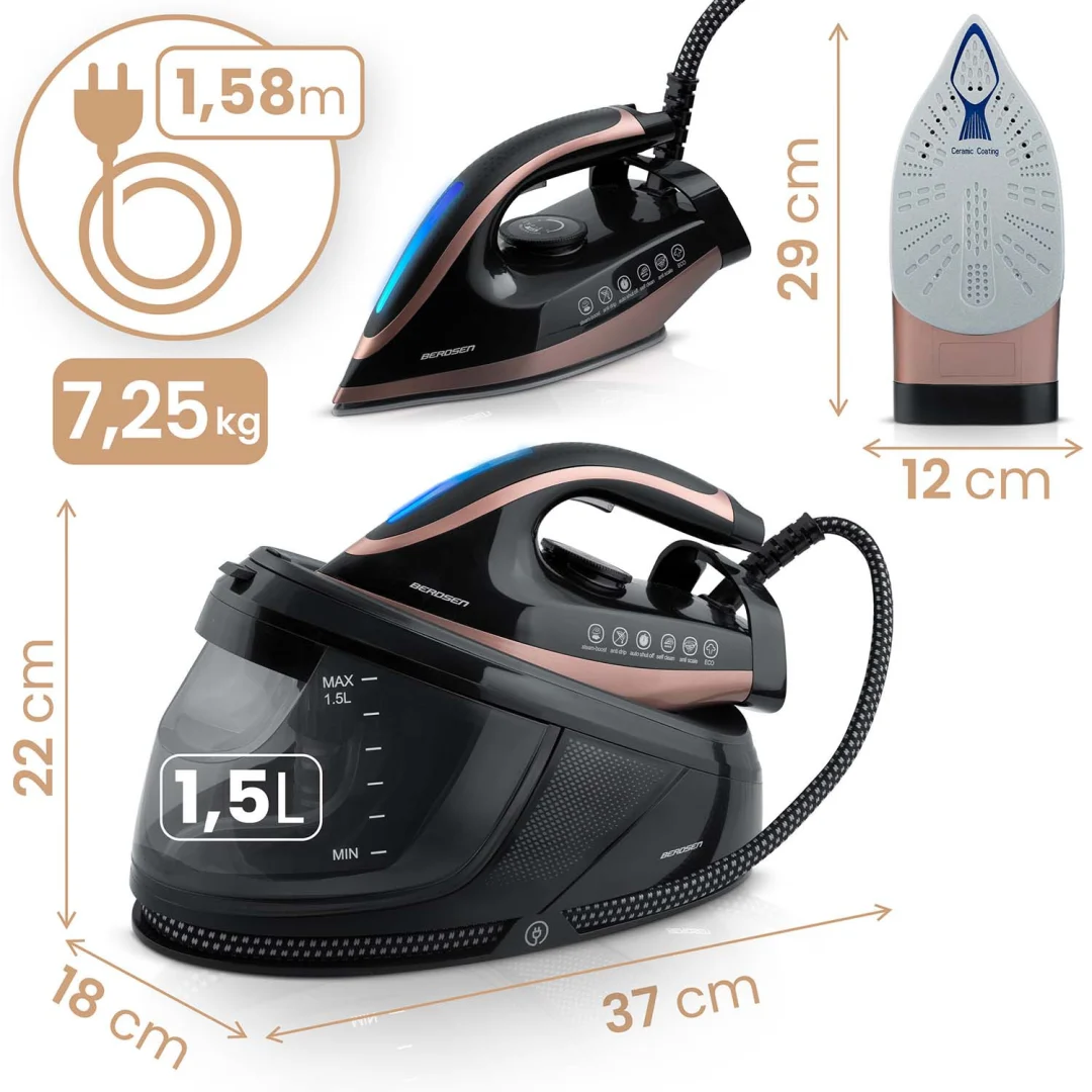 Generator pare za glačanje na paru 3000W Berdsen BD-334 s keramičkim premazom_10