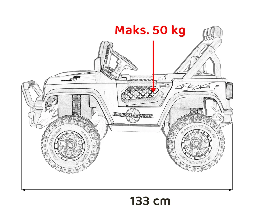 Geoland Power terenski auto za 2 djece, žuti_3