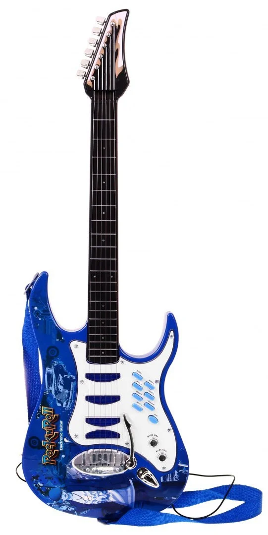 Gitara s priborom za djecu 6+ plavi set + pojačalo + mikrofon_4