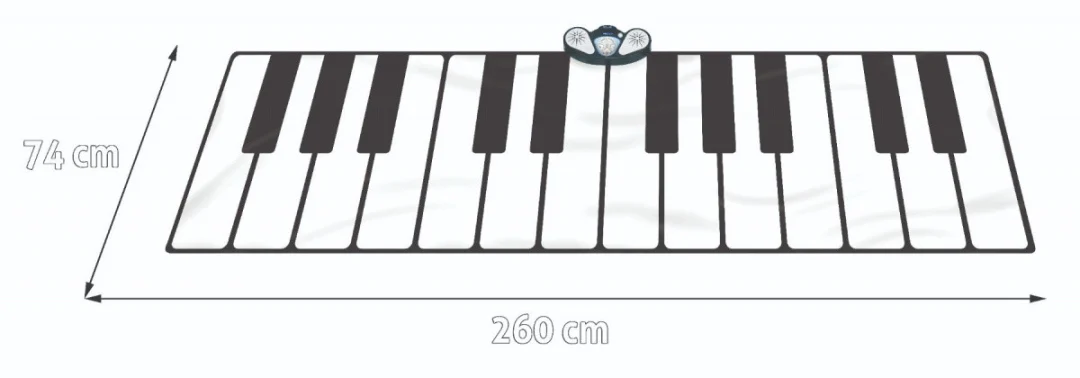 Glazbena podloga klavijatura XXL 260 × 74 cm_3