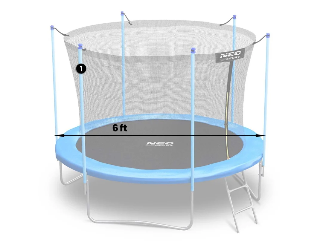 Gornji stup za trampolin Neo-Sport 183 cm, 6 ft, unutarnja mreža, plava_2