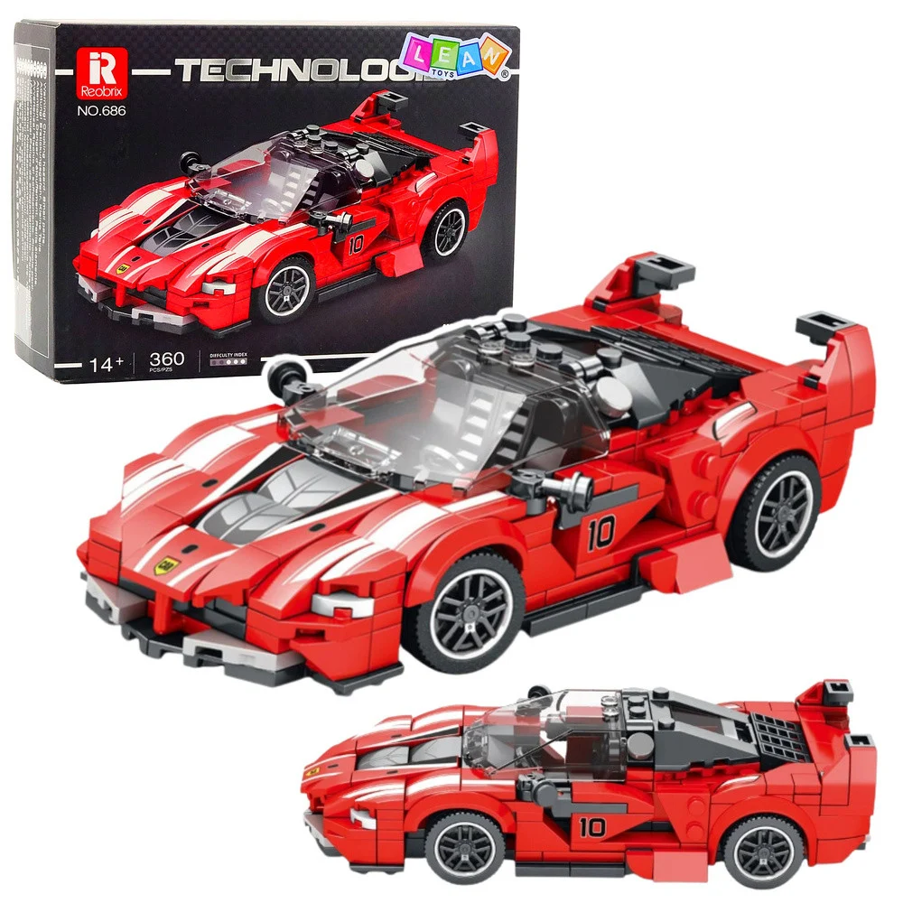 Građevinske kocke FXX-K trkaći auto crveni 360 kom_1