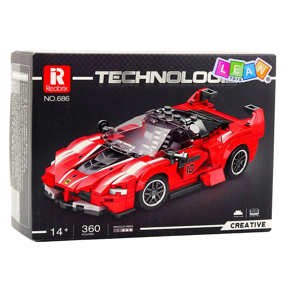 Građevinske kocke FXX-K trkaći auto crveni 360 kom_5